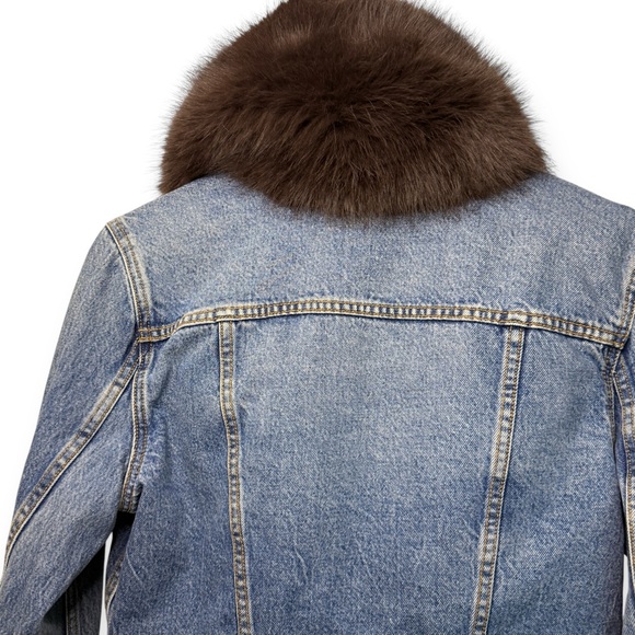 Alexander Wang Denim Jacket with Faux Fur Collar & Cuffs – Size M - Picture 11 of 15